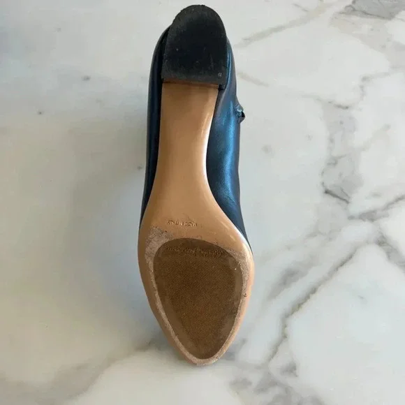 Salvatore Ferragamo | Atri Logo Gold Chain Leather Bootie - Black / Sz 9.5 - Picture 7 of 12